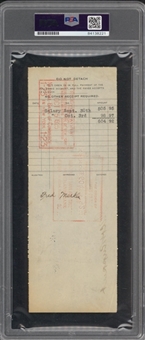 1925 Fred Merkle Signed New York Yankees Payroll Check (PSA/DNA)